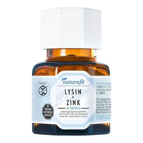 Naturafit Lysin + Zink Kapseln, 20 St