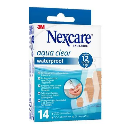 Nexcare Aqua Clear waterproof assortiert 3 Größen, 14 St