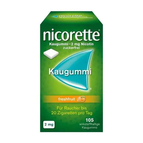 Nicorette Kaugummi 2 mg freshfruit, 105 St