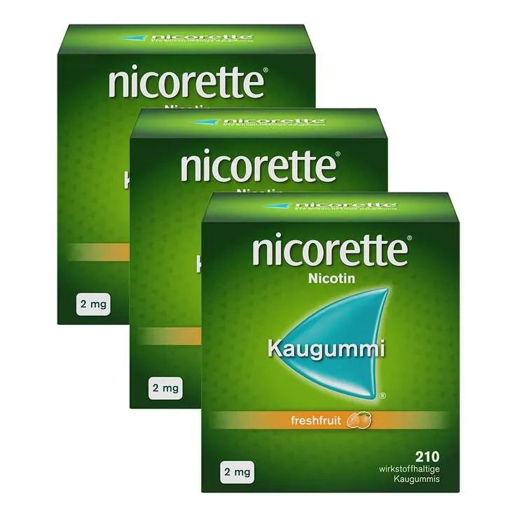 nicorette Kaugummi freshfruit, 2 mg Nikotin, 3x210 St