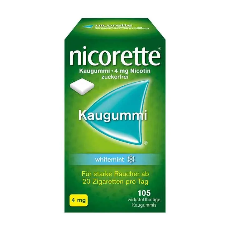 nicorette Kaugummi whitemint, 4 mg Nikotin, 105 St