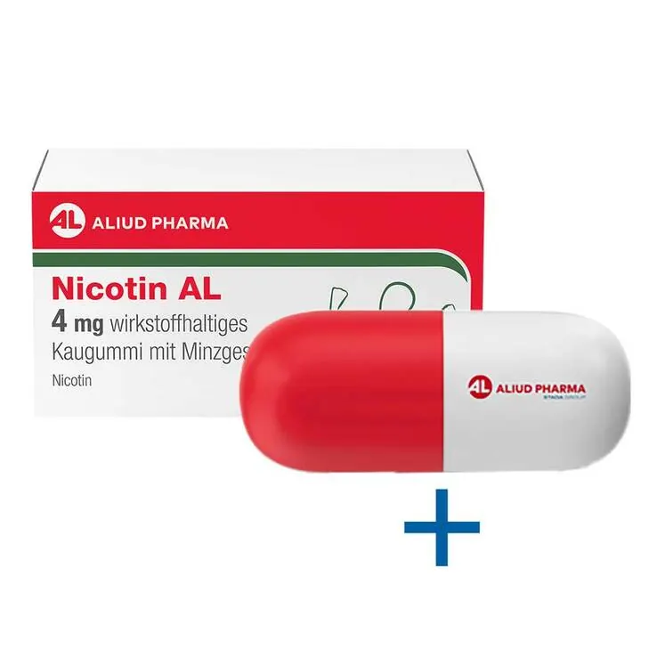 Nicotin AL 4 mg wirkstoffhaltiges Kaugummi mit Minzgeschmack, 204 St