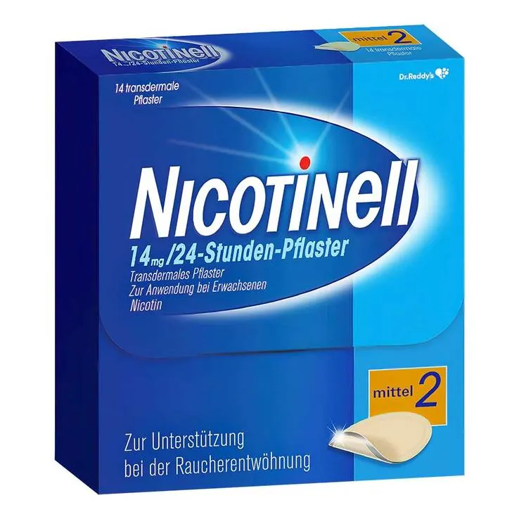 NICOTINELL 14 mg / 24-Stunden- Nikotinpflaster, Pflasterstärke Mittel (2), 14 St