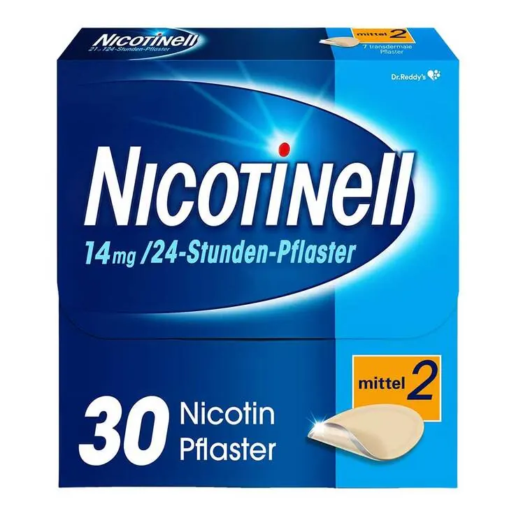 NICOTINELL 14 mg / 24-Stunden- Nikotinpflaster, Pflasterstärke Mittel (2), 30 St