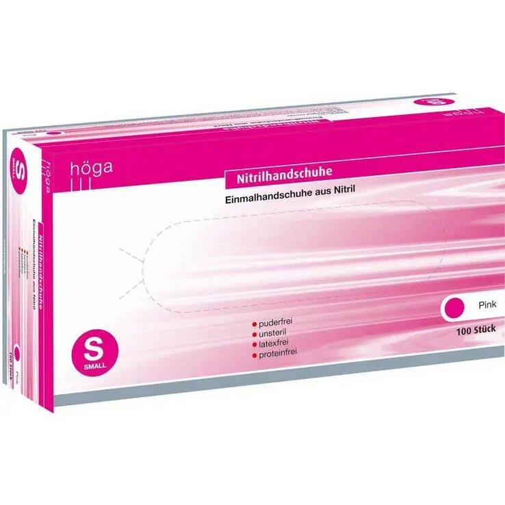 Nitril Handschuhe puderfrei Größe S pink, 100 St