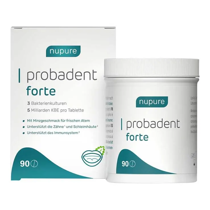 Nupure probadent forte 3 Bakterien Kulturen 5 Mrd. KBE Lutschtabletten, 90 St