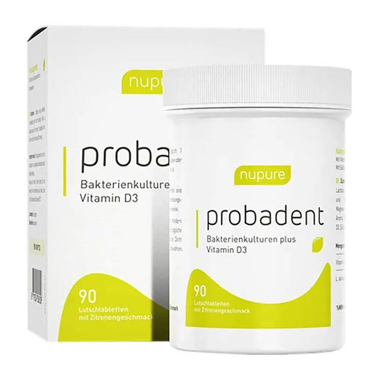 Nupure probadent lemon Mundflora Probiotikum Lutschtabletten, 90 St
