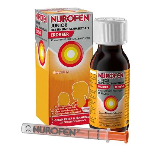 Nurofen Junior Fieber-u.Schmerzsaft Erdbe.40 mg / ml, 100 ml