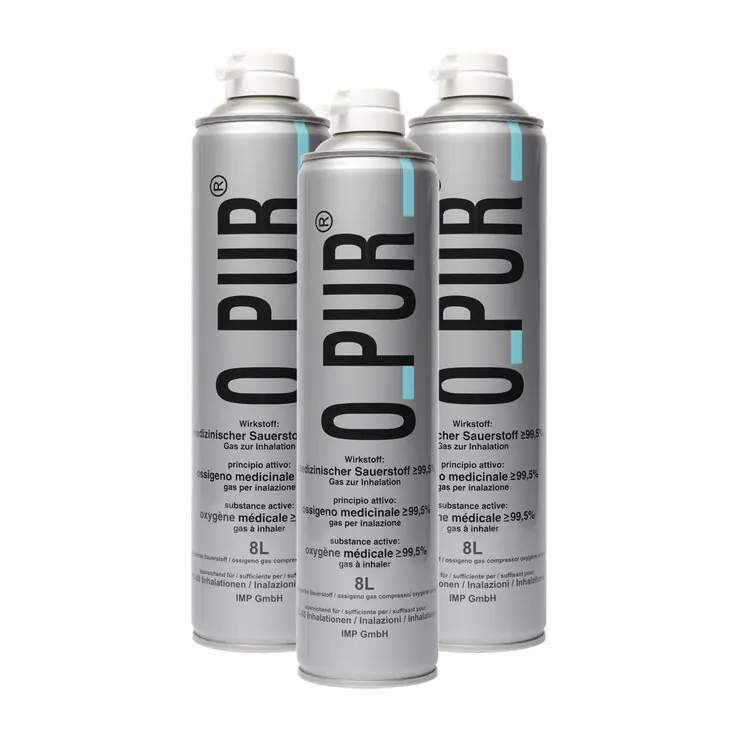 O PUR Sauerstoff Dose für Maske Spray, 3X8 l