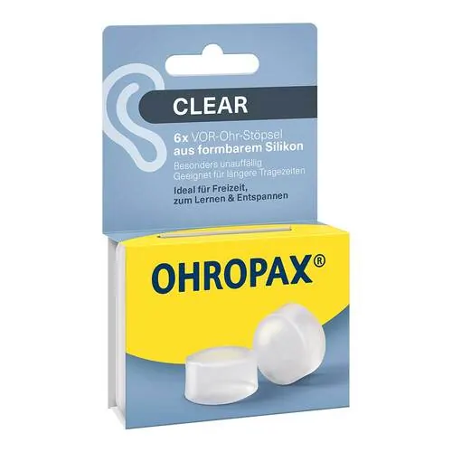 Ohropax Clear Silikon Vor-Ohr Stöpsel, 6 St