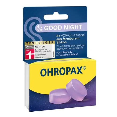 OHROPAX Good Night Silikon Vor-Ohr Stöpsel, 8 St