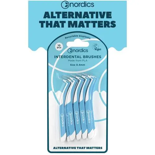 Öko Interdental Zahnbürste Pla 0,40 mm Nordics, 10 St
