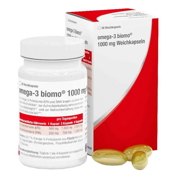 Omega-3 biomo 1.000 mg Weichkapseln, 28 St