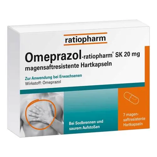 Omeprazol-ratiopharm SK 20 mg magensaftresistent Hartkapseln , 7 St