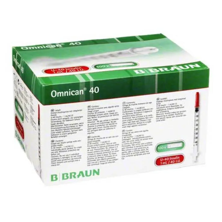 Omnican Insulinspritze 1ml U-40 mit Kanüle 0,3x12mm, 100X1 St