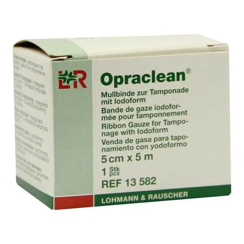 Opraclean Mullbinde z.Tampon.mit Jodoform 5 cmx5 m, 1 St