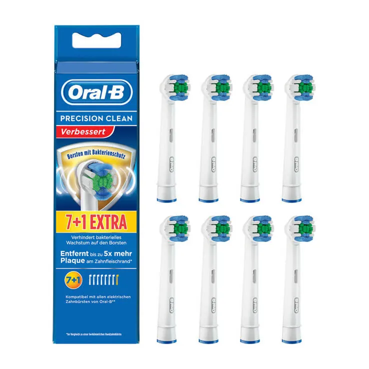 Oral-B Aufsteckbürsten Prec.Clean Bakteriensch.7 + 1, 8 St