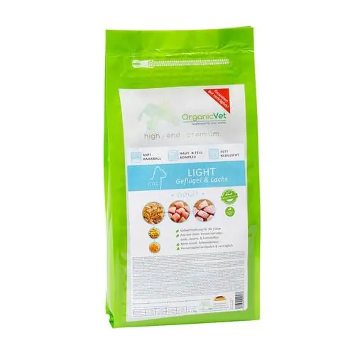 Organicvet Katze Trockennahrung Light Geflügel&Lachs, 1.5 kg