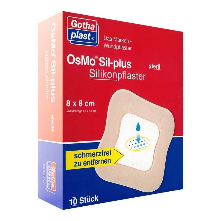 Osmo Sil-plus Silikonpflaster 8x8 cm steril, 10 St