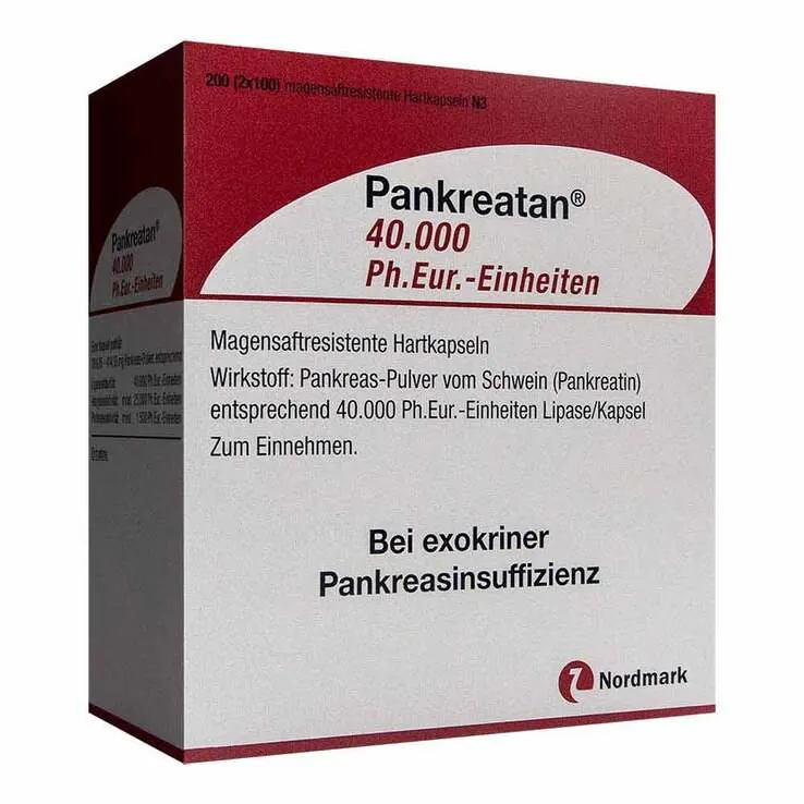 Pankreatan 40.000 Ph.Eur.-Einheiten magensaftresistent Hartkapseln , 200 St