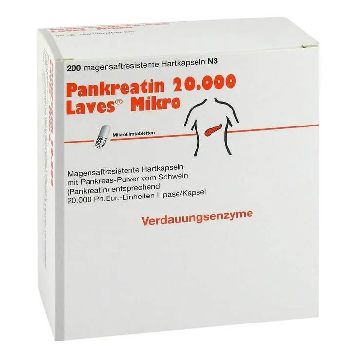 Pankreatin 20000 Laves Mikro magensaftresistent Kapseln, 200 St