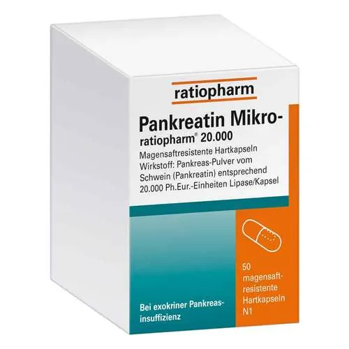 Pankreatin Mikro-ratio.20.000 magensaftresistent Hartkapseln , 50 St