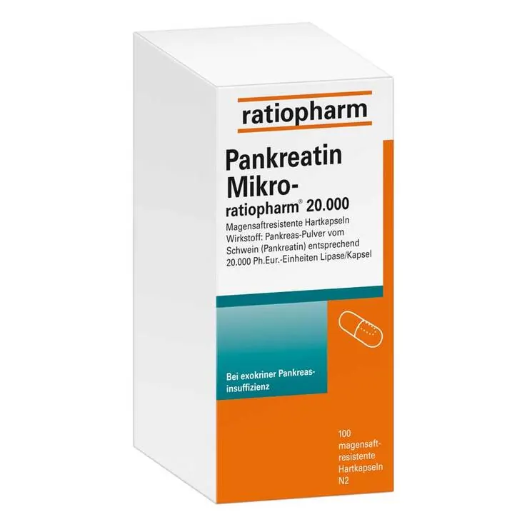 Pankreatin Mikro ratiop.20000 magens.Hartkapseln, 100 St