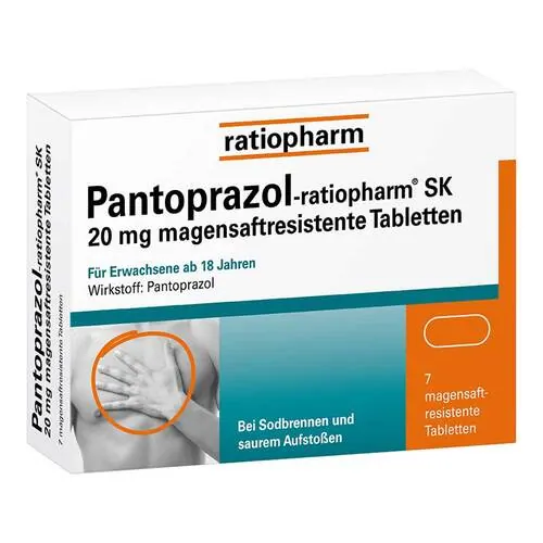 Pantoprazol-ratiopharm SK 20 mg magensaftresistent Tabletten , 7 St