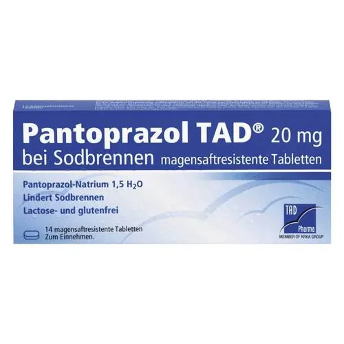 Pantoprazol Tad 20 mg b.Sodbrenn. magensaftresistent Tabletten , 14 St