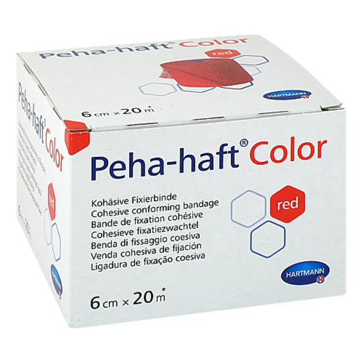 Peha Haft Color Fixierbinde 6cmx20m rot, 1 St