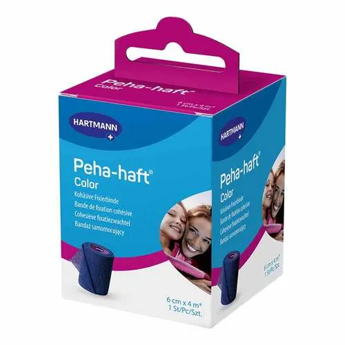 Peha-Haft Color Fixierbinde latexfrei 6 cmx4 m blau, 1 St