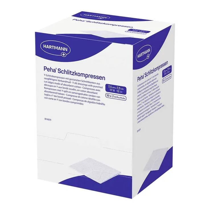 Peha Schlitzkompressen 7,5x7,5 cm steril, 50X2 St