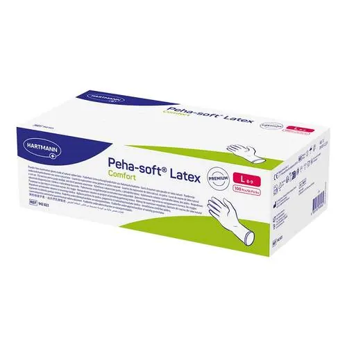 Peha-Soft Latex Comfort Untersuchungshandschuhe unsteril pf L, 100 St