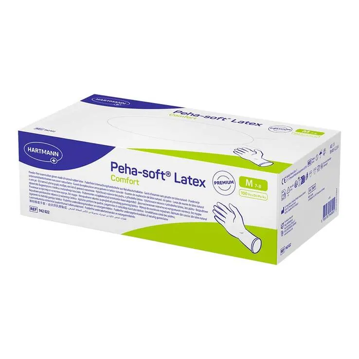 Peha-Soft Latex Comfort Untersuchungshandschuhe unsteril pf M, 100 St