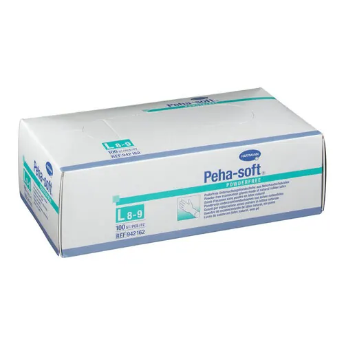 Peha-Soft Latex Untersuchungshandschuhe unsteril puderfrei L, 100 St