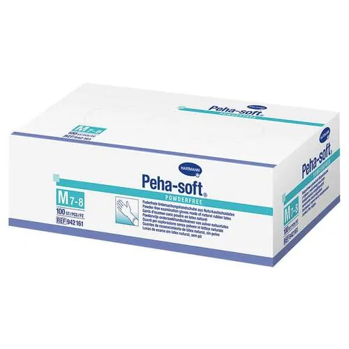 Peha-Soft Latex Untersuchungshandschuhe unsteril puderfrei M, 100 St