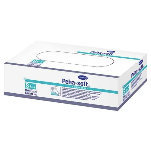 Peha-Soft Latex Untersuchungshandschuhe unsteril puderfrei S, 100 St