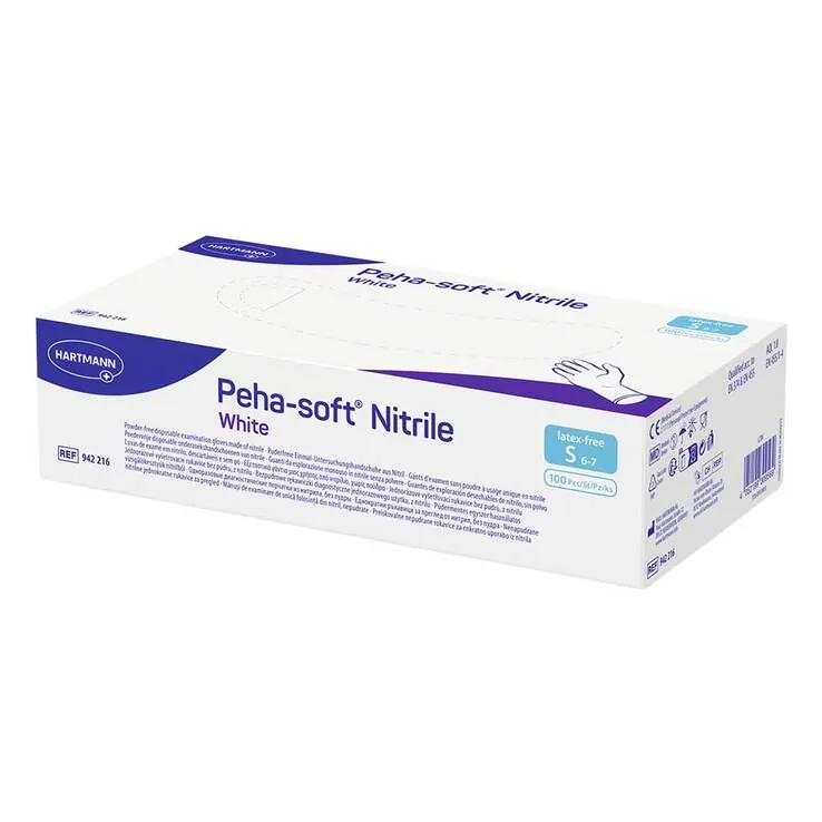 Peha Soft nitrile white Untersuchungshandschuhe puderfrei unsteril S, 100 St