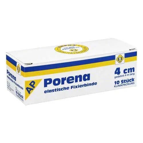 Porena elastische Mullbinde binde 4 cm weiß ohne Cello, 10 St
