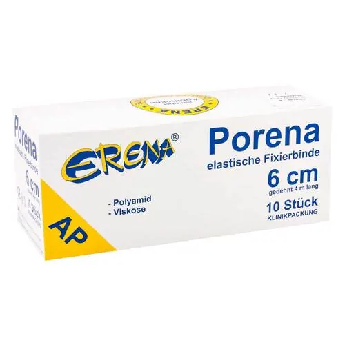 Porena elastische Mullbinde binde 6 cm weiß ohne Cello, 10 St