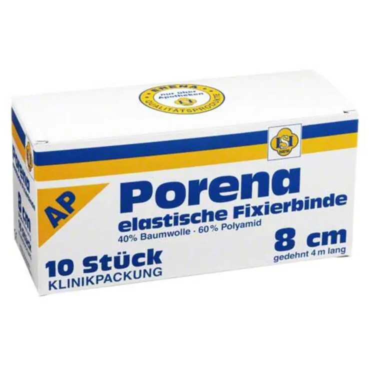 Porena elastische Mullbinde binde 8cm ohne Cello weiß, 10 St