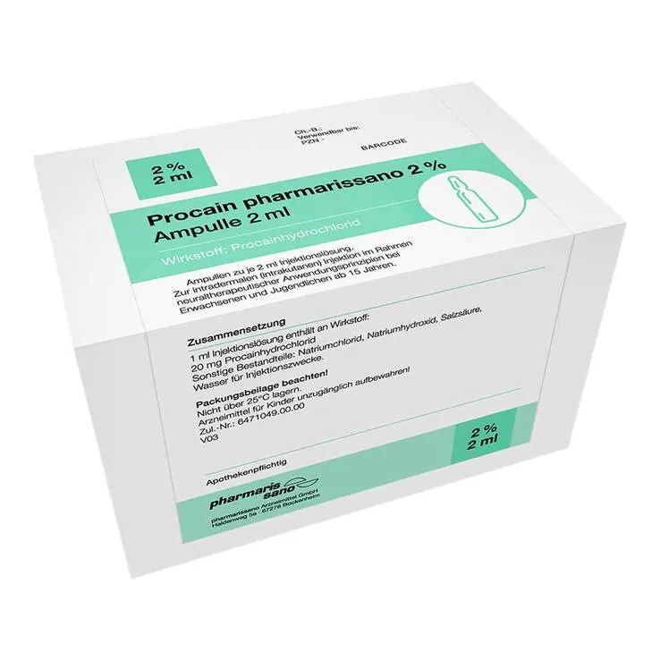 Procain pharmarissano 2% Injektionslösung Ampullen 2 ml, 100X2 ml