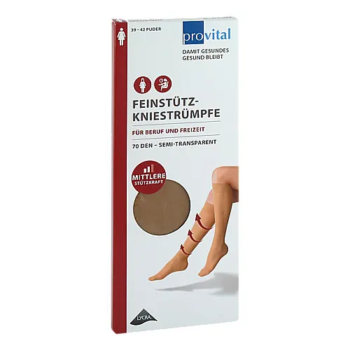 Provital 70den Stützkniestrümpfe Größe 39-42 puder, 2 St