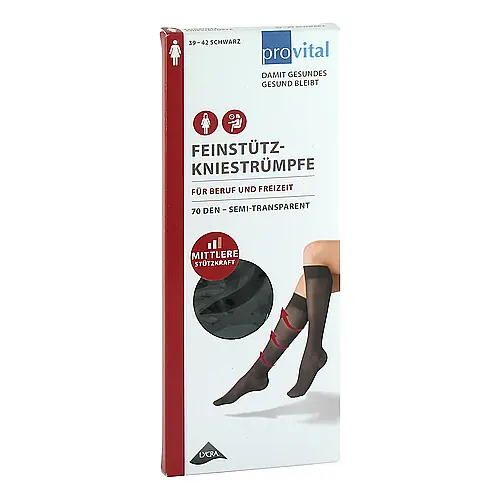 Provital 70den Stützkniestrümpfe Größe 39-42 schwarz, 2 St