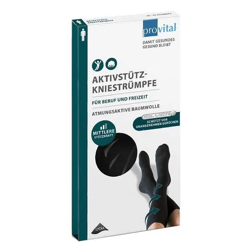 Provital Aktivstützkniestrümpfe Herren Größe 43-46 schwarz, 2 St