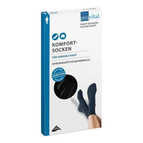 Provital Komfortsocken men Größe 39-42 schwarz, 2 St