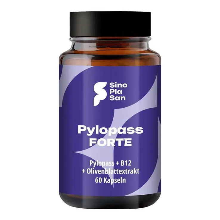 Pylopass Forte 200 mg + Vitamin B12 + Olivenblattextrakt Kapseln , 60 St