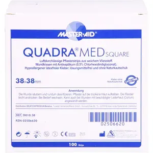 QUADRAMEDsquare38x38mmStripsMasterAid100St