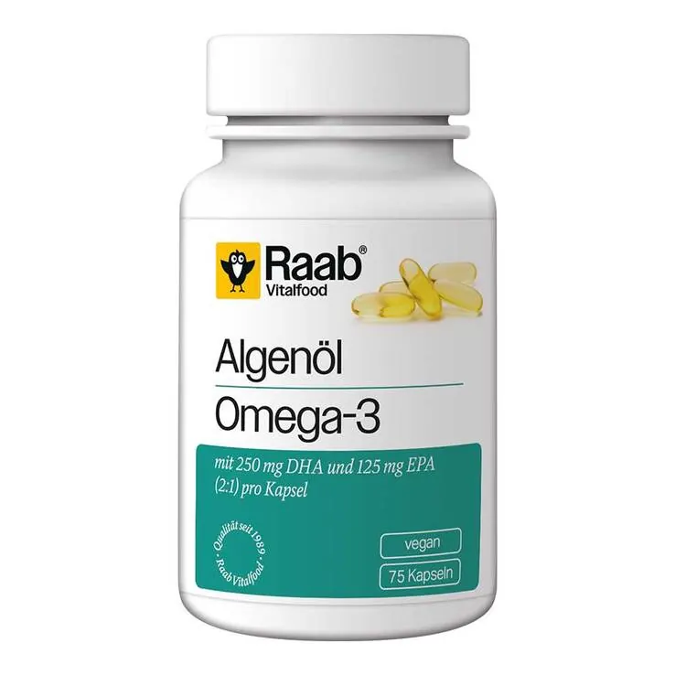 Raab Vitalfood Algenöl Omega-3 Kapseln, 75 St