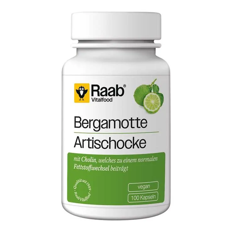 Raab Vitalfood Bergamotte-Artischocke Kapseln, 100 St